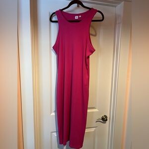 GAP Fuchsia Sleeveless racer back Midi Dress size L